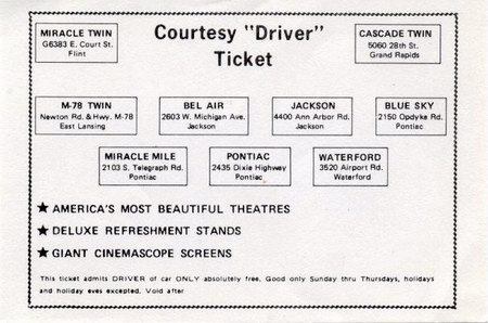 Waterford Drive-In Theatre - Courtesy Ticket (newer photo)